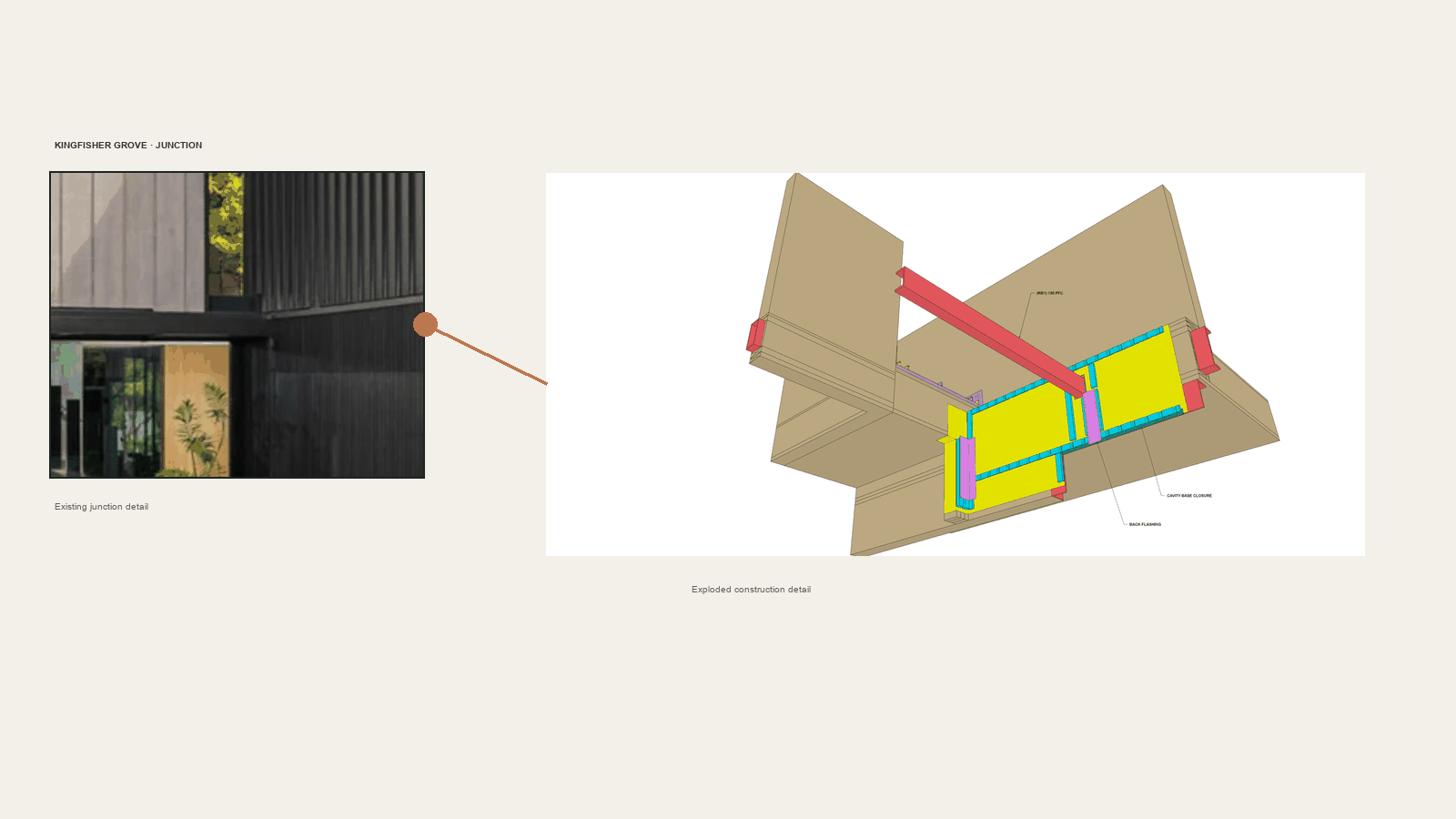 Animated exploded construction detail for Lot 1, Kingfisher Grove