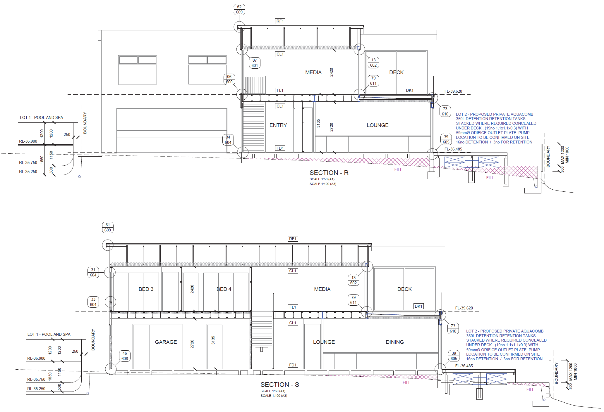 Lot 1 Riddell Road building sections