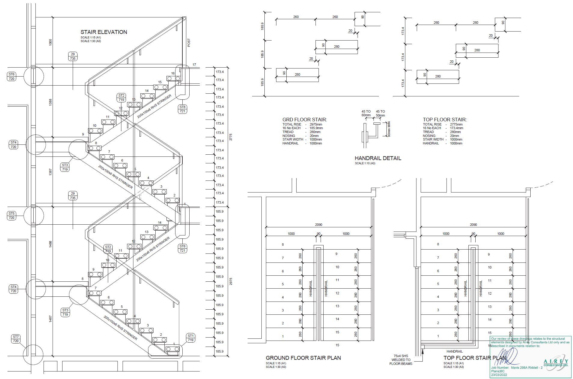 Lot 2 Riddell Road stair details